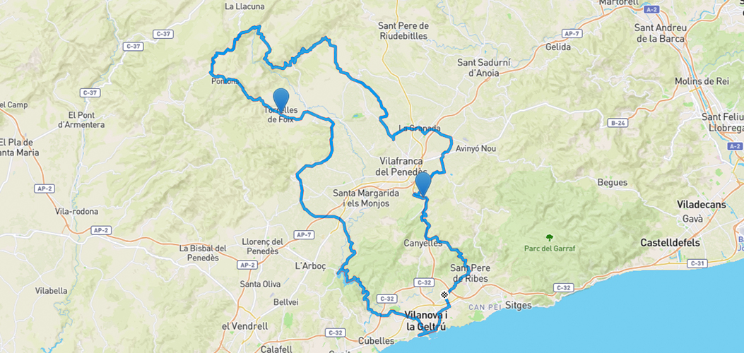 Recorrido Largo Ciclo Experience Penedes