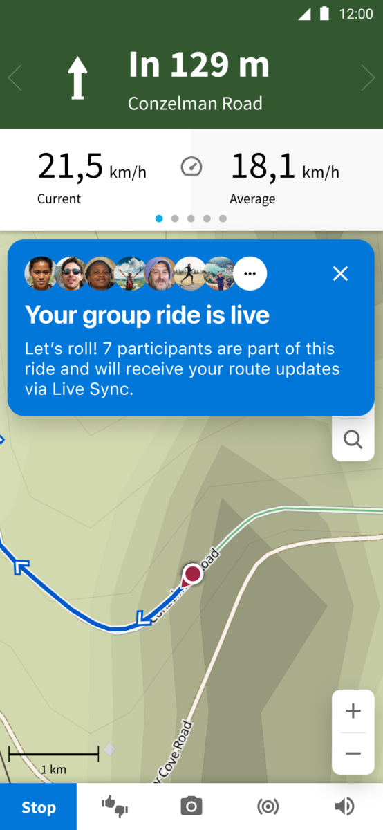 Actualización de Komoot Group Tours