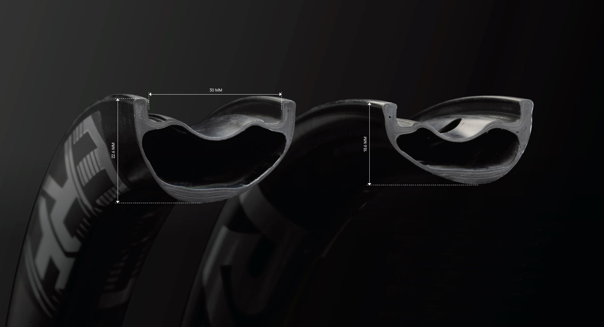 Race Face eras ruedas MTB de carbono perfil de llanta cutaway